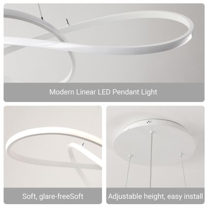 BRILAGI - INFINITY LED dimbar taklampa på vajer LED/80W/230V 3000-6000K 80x80 cm vit + fjärrkontroll