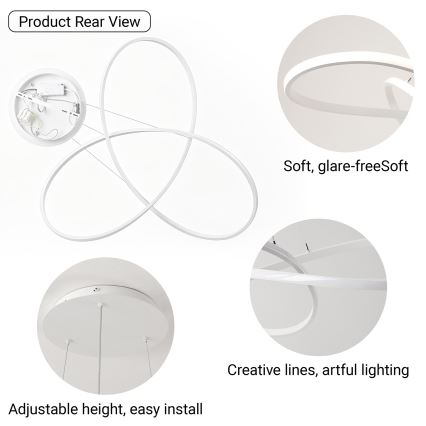 BRILAGI - INFINITY LED dimbar taklampa på vajer LED/80W/230V 3000-6000K 80x80 cm vit + fjärrkontroll