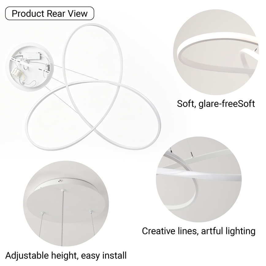 BRILAGI - INFINITY LED dimbar taklampa på vajer LED/80W/230V 3000-6000K 80x80 cm vit + fjärrkontroll
