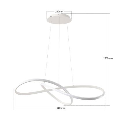 BRILAGI - INFINITY LED dimbar taklampa på vajer LED/80W/230V 3000-6000K 80x80 cm vit + fjärrkontroll