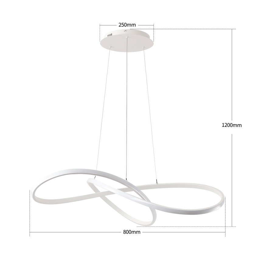 BRILAGI - INFINITY LED dimbar taklampa på vajer LED/80W/230V 3000-6000K 80x80 cm vit + fjärrkontroll
