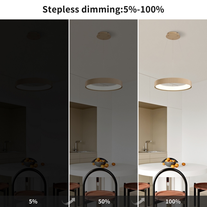 Brilagi - Dimmbar LED-pendellampa med vajer FALCON MODERN LED/30W/230V 3000-6500K 40 cm beige + fjärrkontroll