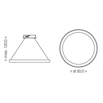 BRILAGI - Dimmbar LED-pendellampa på kabel FALCON SLIM LED/42W/230V 3000-6500K Ø 50 cm beige + fjärrkontroll