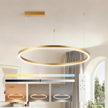 Brilagi - Dimmbar LED-pendel på vajer PORTOFINO LED/60W/230V 3000-6000K Ø 80 cm guldfinish + fjärrkontroll