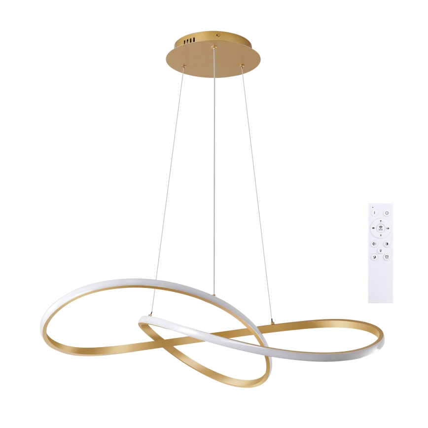 Brilagi - dimbar LED-pendellampa på vajer INFINITY LED/80W/230V 3000-6000K 80x80 cm guld + fjärrkontroll