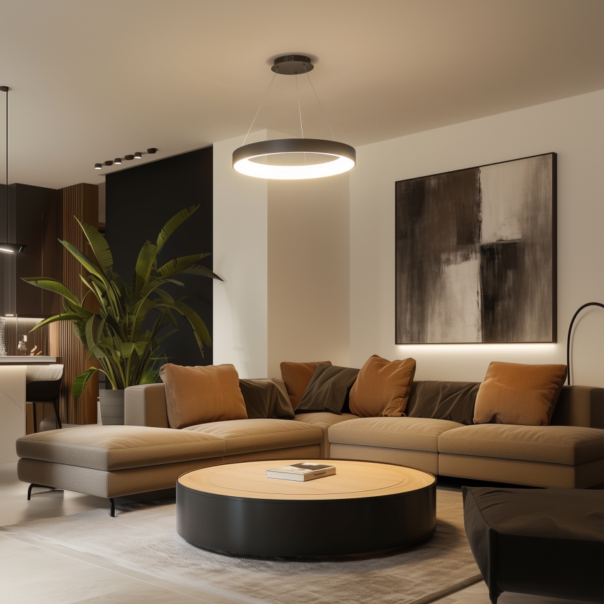 Brilagi - LED dimbar pendellampa på vajer FALCON II LED/99W/230V 3000-6500K Ø 60 cm svart + fjärrkontroll