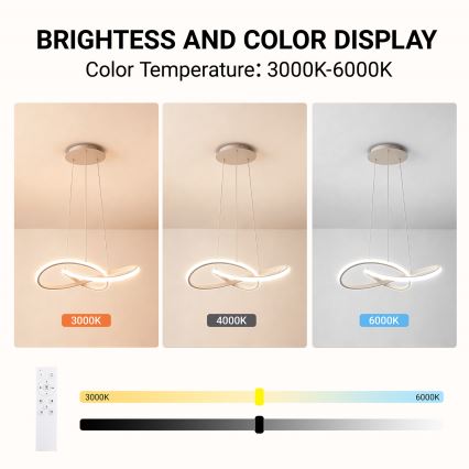 Brilagi - Dimbar LED-ljuskrona på vajer INFINITY LED/55W/230V 3000-6000K 50x50 cm beige + fjärrkontroll