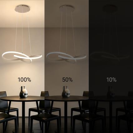 Brilagi - Dimbar LED-ljuskrona på vajer INFINITY LED/55W/230V 3000-6000K 50x50 cm beige + fjärrkontroll