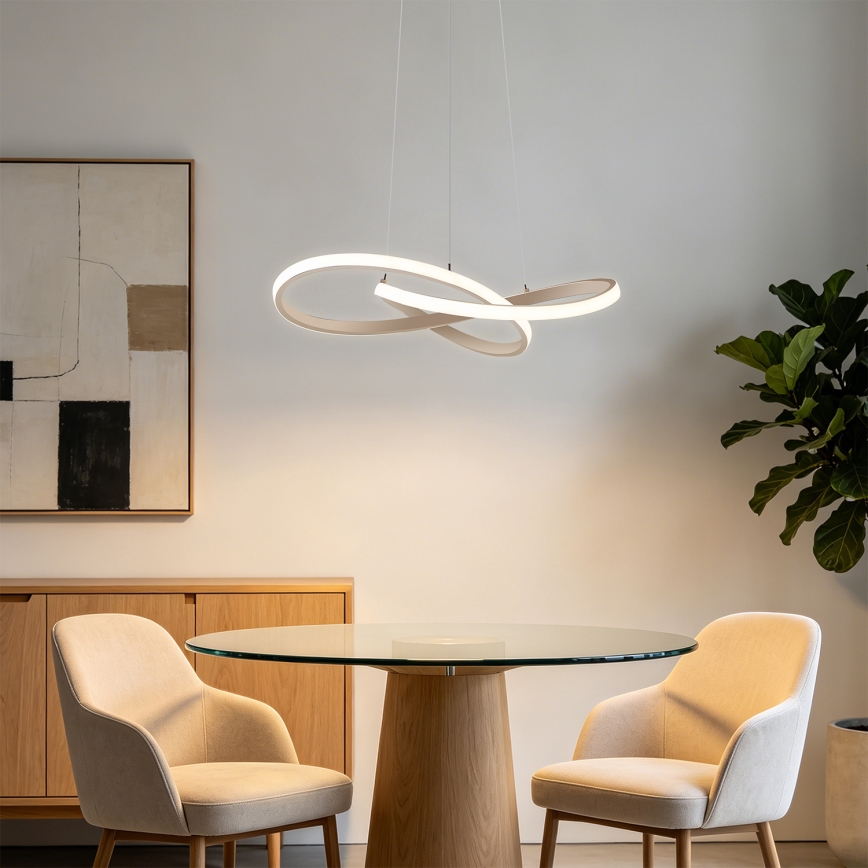 Brilagi - Dimbar LED-ljuskrona på vajer INFINITY LED/55W/230V 3000-6000K 50x50 cm beige + fjärrkontroll