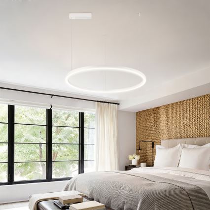 Brilagi - LED dimbar pendellampa på kabel PORTOFINO LED/60W/230V 3000-6000K Ø 80 cm vit + fjärrkontroll