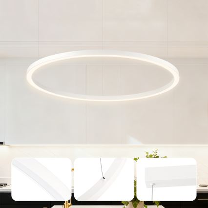 Brilagi - LED dimbar pendellampa på kabel PORTOFINO LED/60W/230V 3000-6000K Ø 80 cm vit + fjärrkontroll