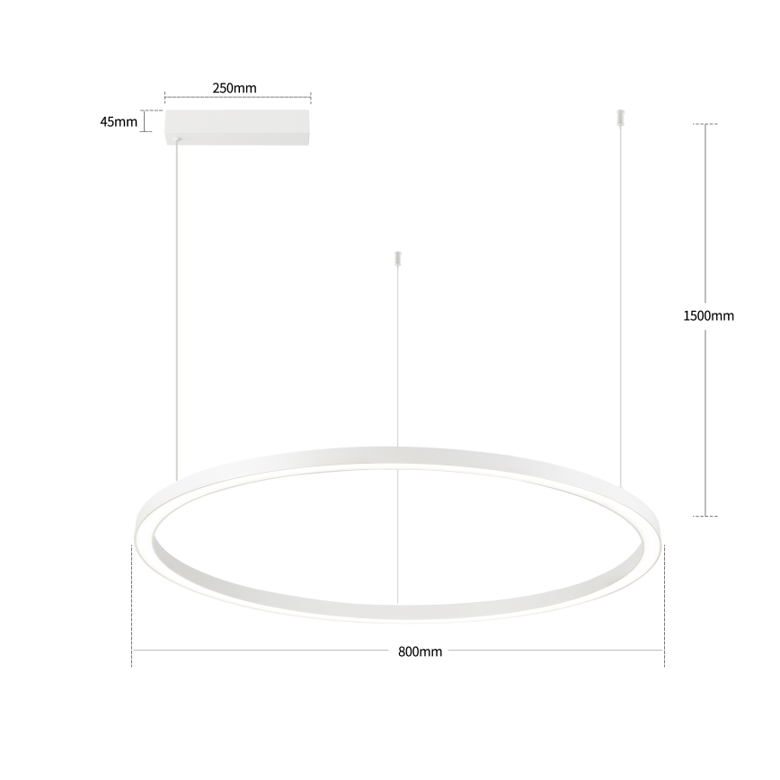 Brilagi - LED dimbar pendellampa på kabel PORTOFINO LED/60W/230V 3000-6000K Ø 80 cm vit + fjärrkontroll