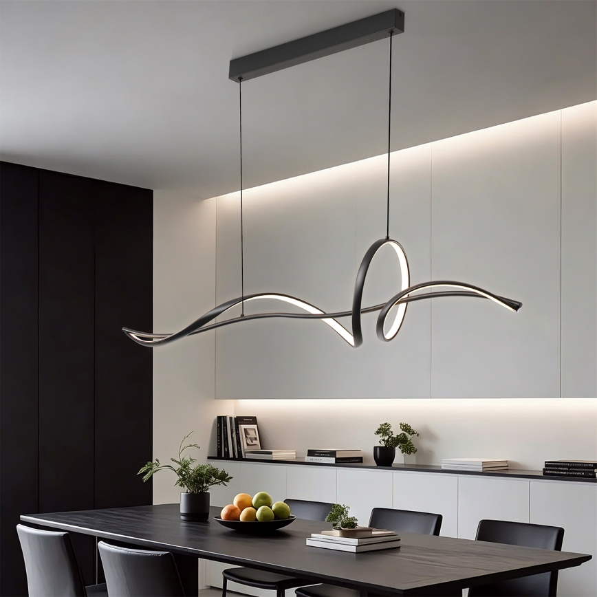 Brilagi - LED dimbar pendellampa på vajer SIGNATURE LED/55W/230V 3000-6000K 120x23 cm svart + fjärrkontroll