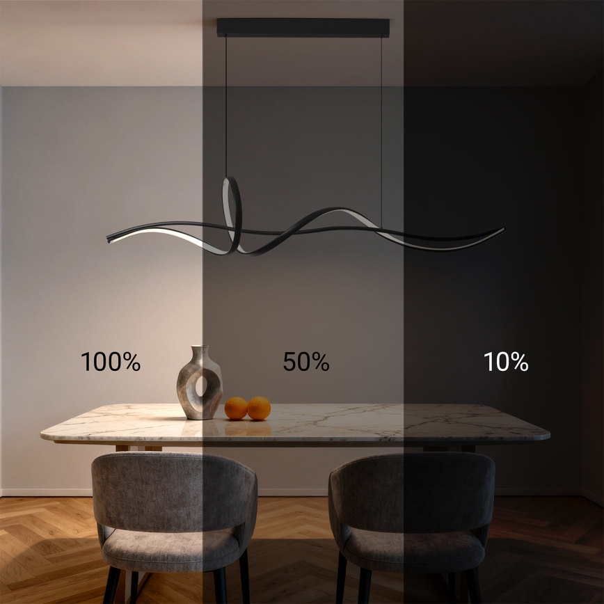 Brilagi - LED dimbar pendellampa på vajer SIGNATURE LED/55W/230V 3000-6000K 120x23 cm svart + fjärrkontroll