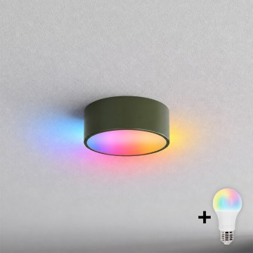 BRILAGI - Dimmbar LED RGBW taklampa CLARE 1xE27/12W/230V Ø 20 cm khaki