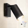 Brilagi - Dimmbar LED RGBW-väggspot SELE 1xGU10/4,8W/230V 3000K svart/guld + fjärrkontroll