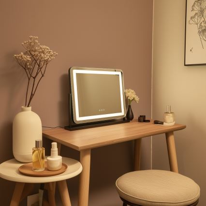 BRILAGI - Dimmbar LED-sminkspegel CALIFORNIA LED/25W/230V 3000/4000/6500K 55x44 cm svart