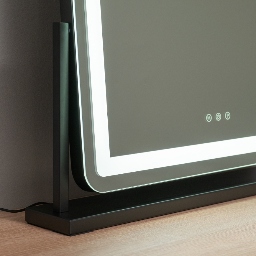 BRILAGI - Dimmbar LED-sminkspegel CALIFORNIA LED/25W/230V 3000/4000/6500K 55x44 cm svart