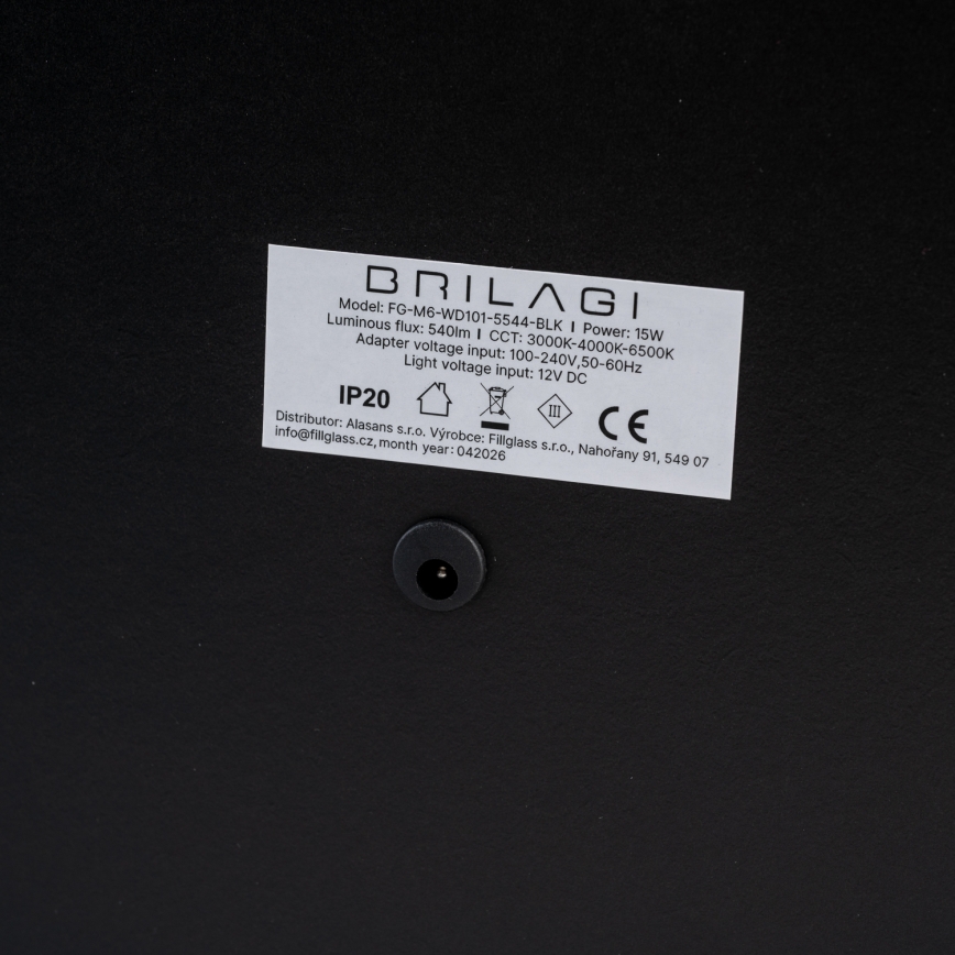 BRILAGI - Dimmbar LED-sminkspegel CALIFORNIA LED/25W/230V 3000/4000/6500K 55x44 cm svart