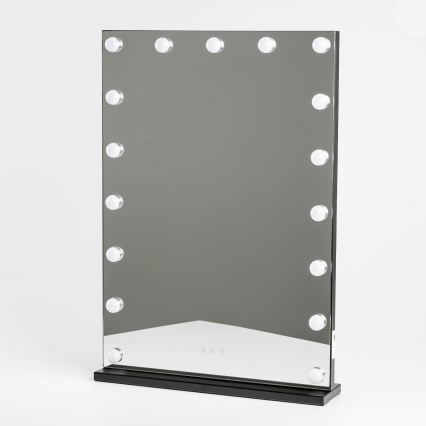 BRILAGI - Dimbart LED-sminkspegel HOLLYWOOD LED/15W/230V CCT + 2x USB 55x77 cm svart