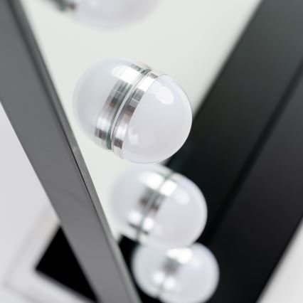 BRILAGI - Dimbart LED-sminkspegel HOLLYWOOD LED/15W/230V CCT + 2x USB 55x77 cm svart