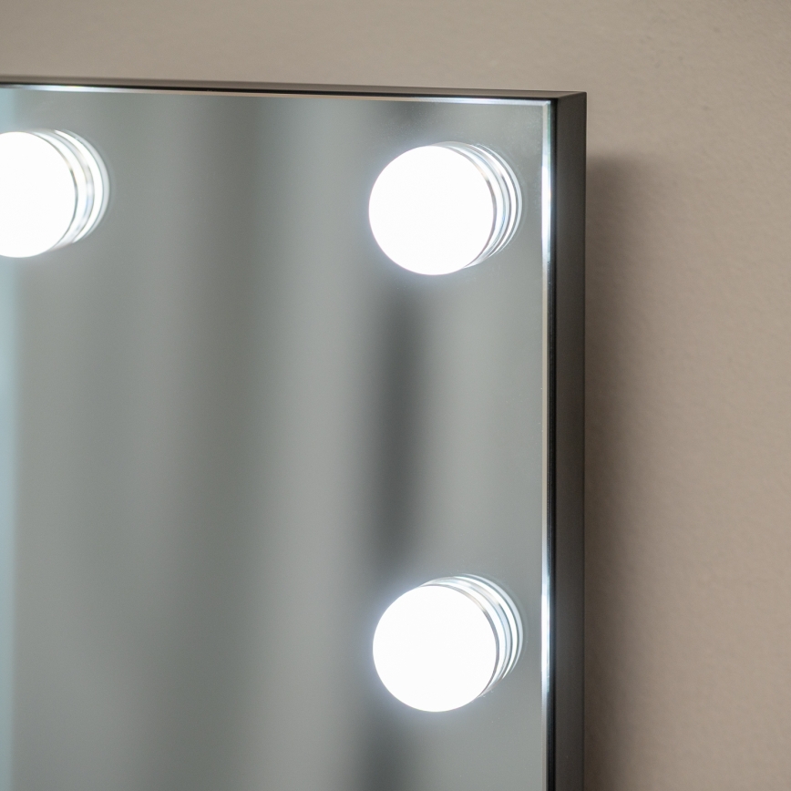 BRILAGI - Dimbart LED-sminkspegel HOLLYWOOD LED/15W/230V CCT + 2x USB 55x77 cm svart