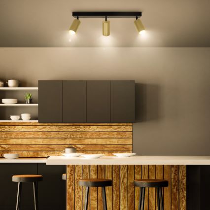Brilagi - LED RGBW dimbar infälld spotlight SELE GOLDEN 3xGU10/4,8W/230V 3000K svart/guld + fjärrkontroll