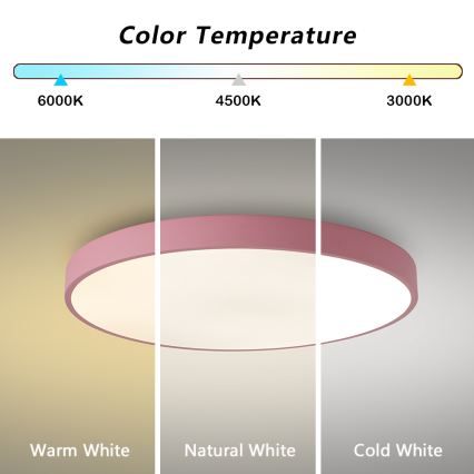 Brilagi - Dimmbar LED-takarmatur POOL LED/60W/230V 3000-6000K Ø 60 cm rosa + fjärrkontroll