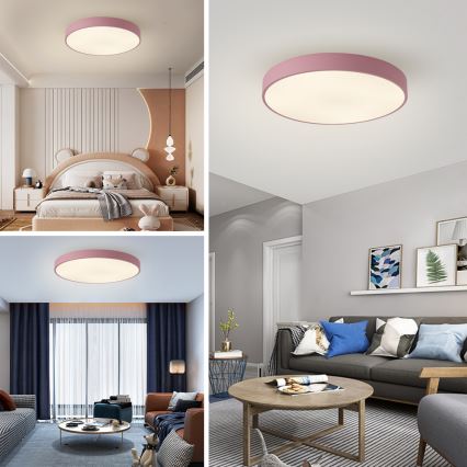 Brilagi - Dimmbar LED-takarmatur POOL LED/60W/230V 3000-6000K Ø 60 cm rosa + fjärrkontroll