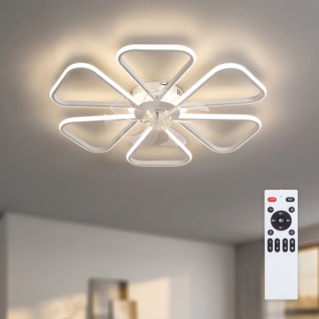 Brilagi - Dimmbar LED-takfläkt 38W/230V Ø76 cm vit + fjärrkontroll