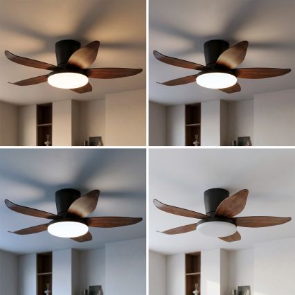 Brilagi - LED dimbar takfläkt LED/32W/230V 3000-6500K Ø 95 cm svart/brun + fjärrkontroll