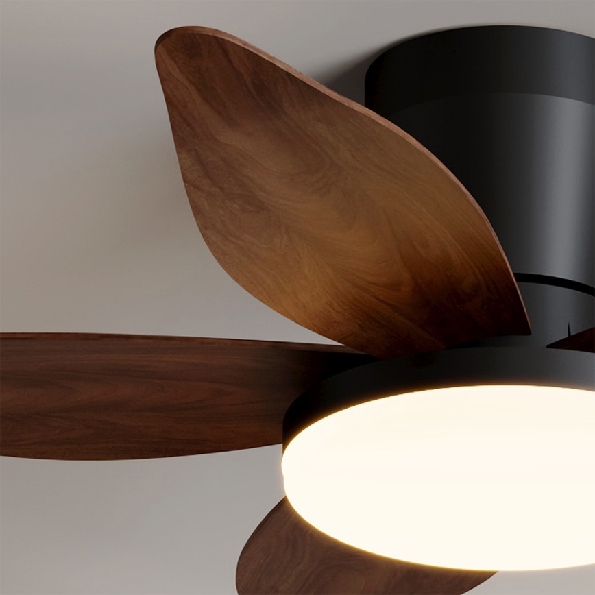 Brilagi - LED dimbar takfläkt LED/32W/230V 3000-6500K Ø 95 cm svart/brun + fjärrkontroll