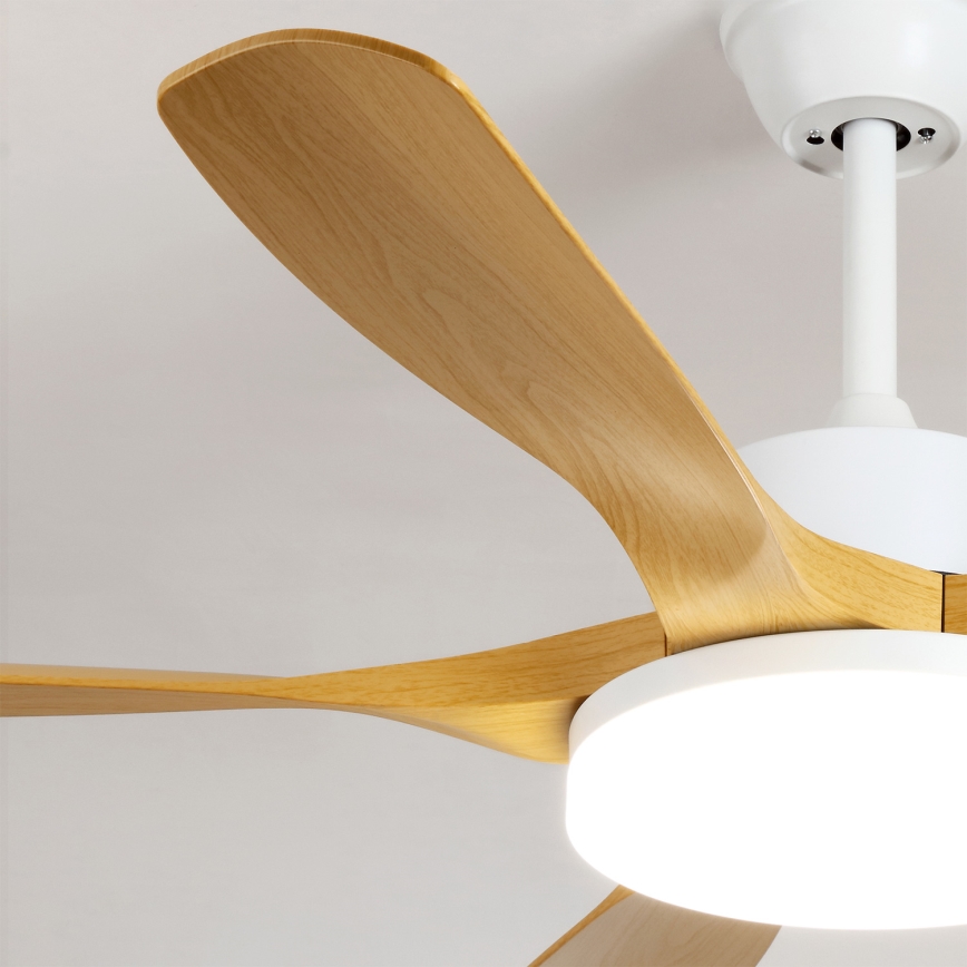 Brilagi - LED-dimbar takfläkt LED/34W/230V 3000-6500K Ø 132 cm vit/brun + fjärrkontroll