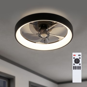Brilagi - Dimmbar LED-takfläkt LED/34W/230V 3000–6500K Ø 50 cm svart + fjärrkontroll