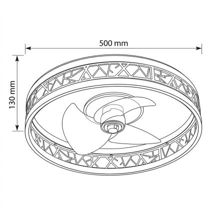 Brilagi - dimbar LED-takfläkt LED/34W/230V 50 cm svart/guld + fjärrkontroll