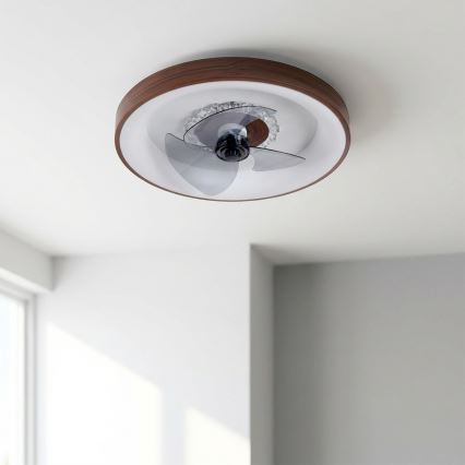 Brilagi - dimbar LED-takfläkt LED/34W/230V 3000-6500K Ø 46 cm brun + fjärrkontroll