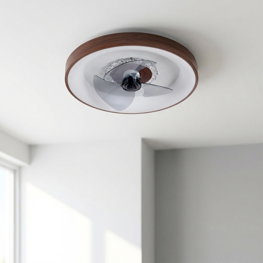 Brilagi - dimbar LED-takfläkt LED/34W/230V 3000-6500K Ø 46 cm brun + fjärrkontroll