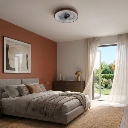 Brilagi - dimbar LED-takfläkt LED/34W/230V 3000-6500K Ø 46 cm brun + fjärrkontroll