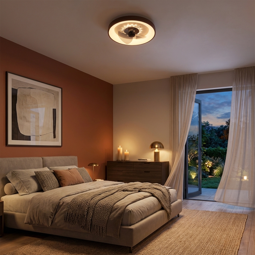 Brilagi - dimbar LED-takfläkt LED/34W/230V 3000-6500K Ø 46 cm brun + fjärrkontroll