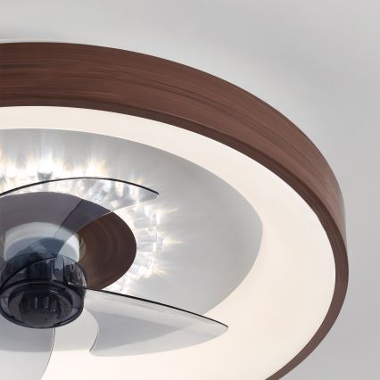 Brilagi - dimbar LED-takfläkt LED/34W/230V 3000-6500K Ø 46 cm brun + fjärrkontroll