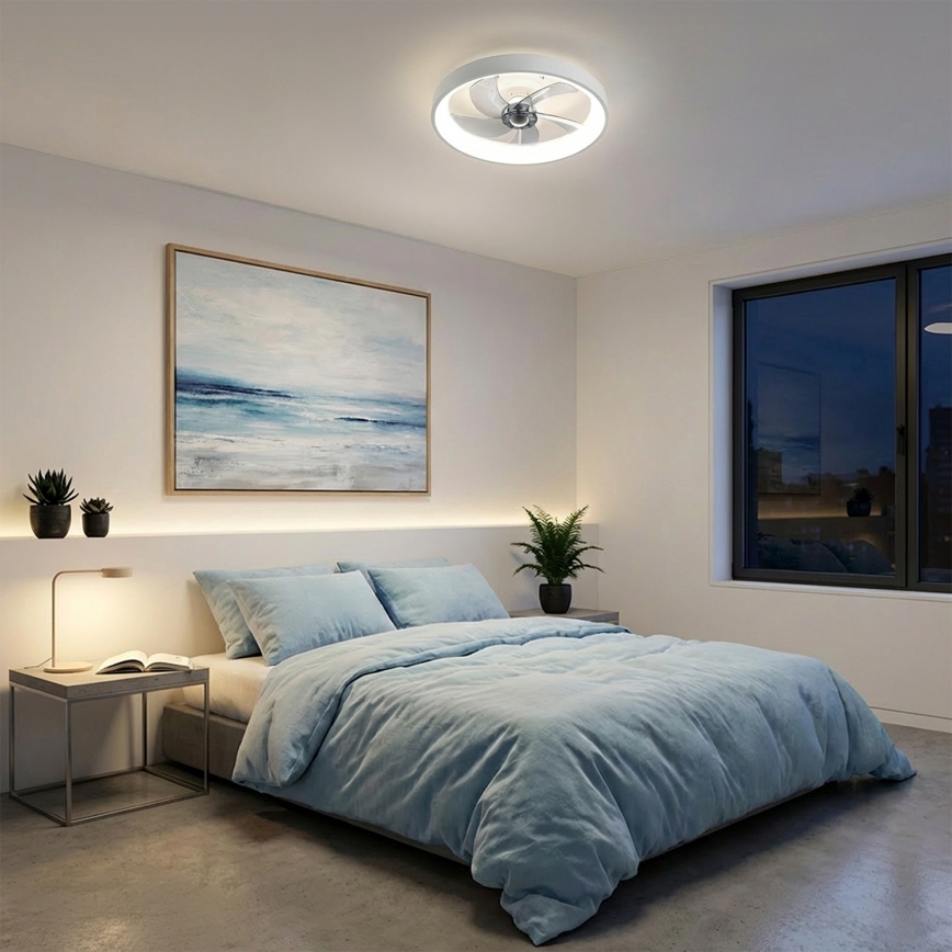 Brilagi - Dimbar LED-takfläkt LED/34W/230V Ø 50 cm vit + fjärrkontroll