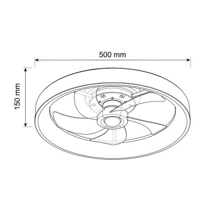 Brilagi - Dimbar LED-takfläkt LED/34W/230V Ø 50 cm vit + fjärrkontroll