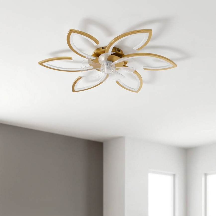 Brilagi - LED-dimmbar takfläkt LED/34W/230V 3000-6500K Ø 78 cm guld + fjärrkontroll