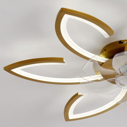 Brilagi - LED-dimmbar takfläkt LED/34W/230V 3000-6500K Ø 78 cm guld + fjärrkontroll