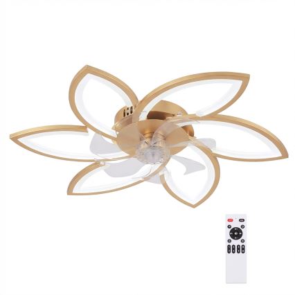 Brilagi - LED-dimmbar takfläkt LED/34W/230V 3000-6500K Ø 78 cm guld + fjärrkontroll