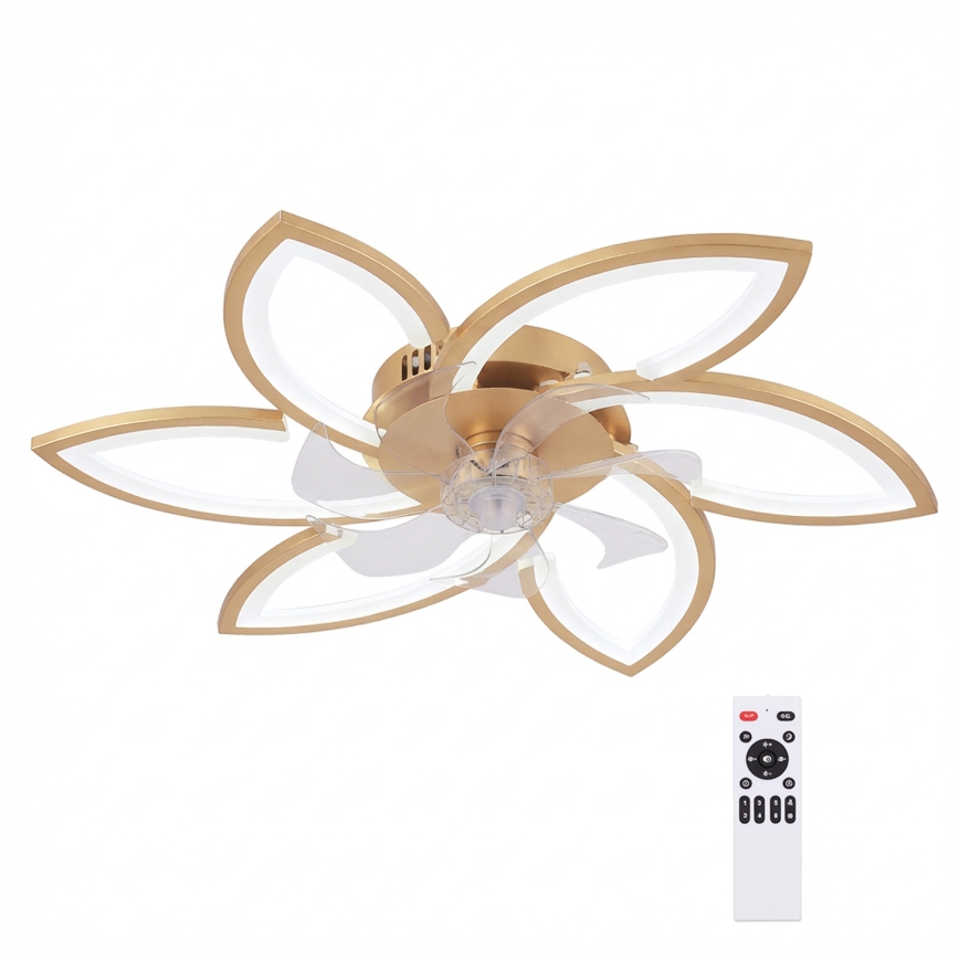 Brilagi - LED-dimmbar takfläkt LED/34W/230V 3000-6500K Ø 78 cm guld + fjärrkontroll