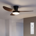 Brilagi - Dimmbar LED-takfläkt LED/38W/230V 3000-6500K Ø 100 cm svart/brun + fjärrkontroll