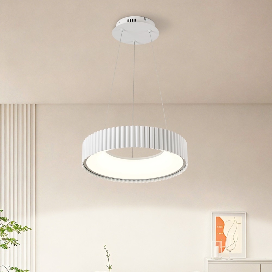 BRILAGI - LED-dimbar pendellampa med vajerupphängning FALCON MODERN LED/30W/230V 3000-6000K Ø 40 cm vit + fjärrkontroll