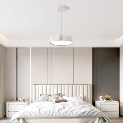 BRILAGI - LED-dimbar pendellampa med vajerupphängning FALCON MODERN LED/30W/230V 3000-6000K Ø 40 cm vit + fjärrkontroll