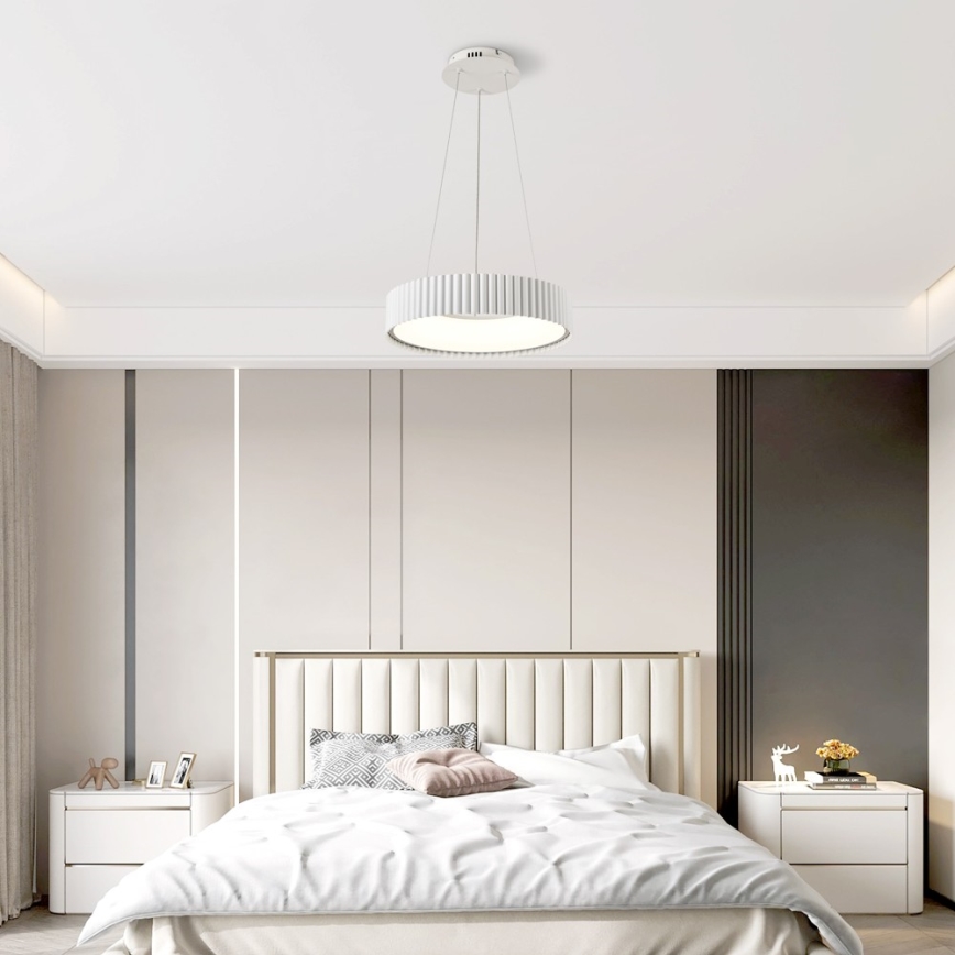 BRILAGI - LED-dimbar pendellampa med vajerupphängning FALCON MODERN LED/30W/230V 3000-6000K Ø 40 cm vit + fjärrkontroll